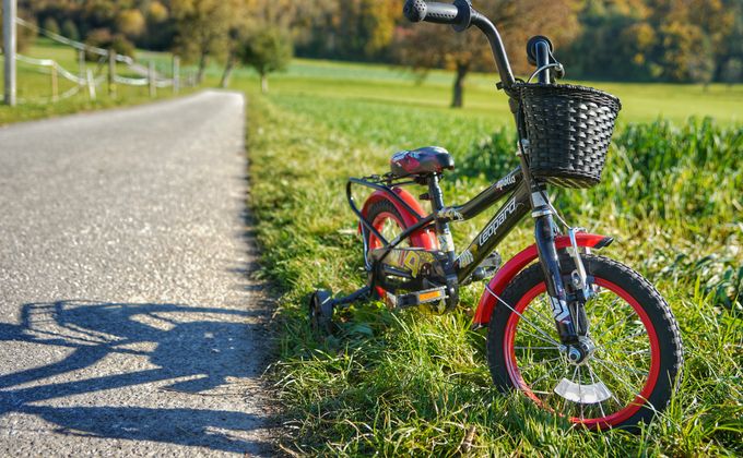 Vélo d'enfant offert pour un anniversaire